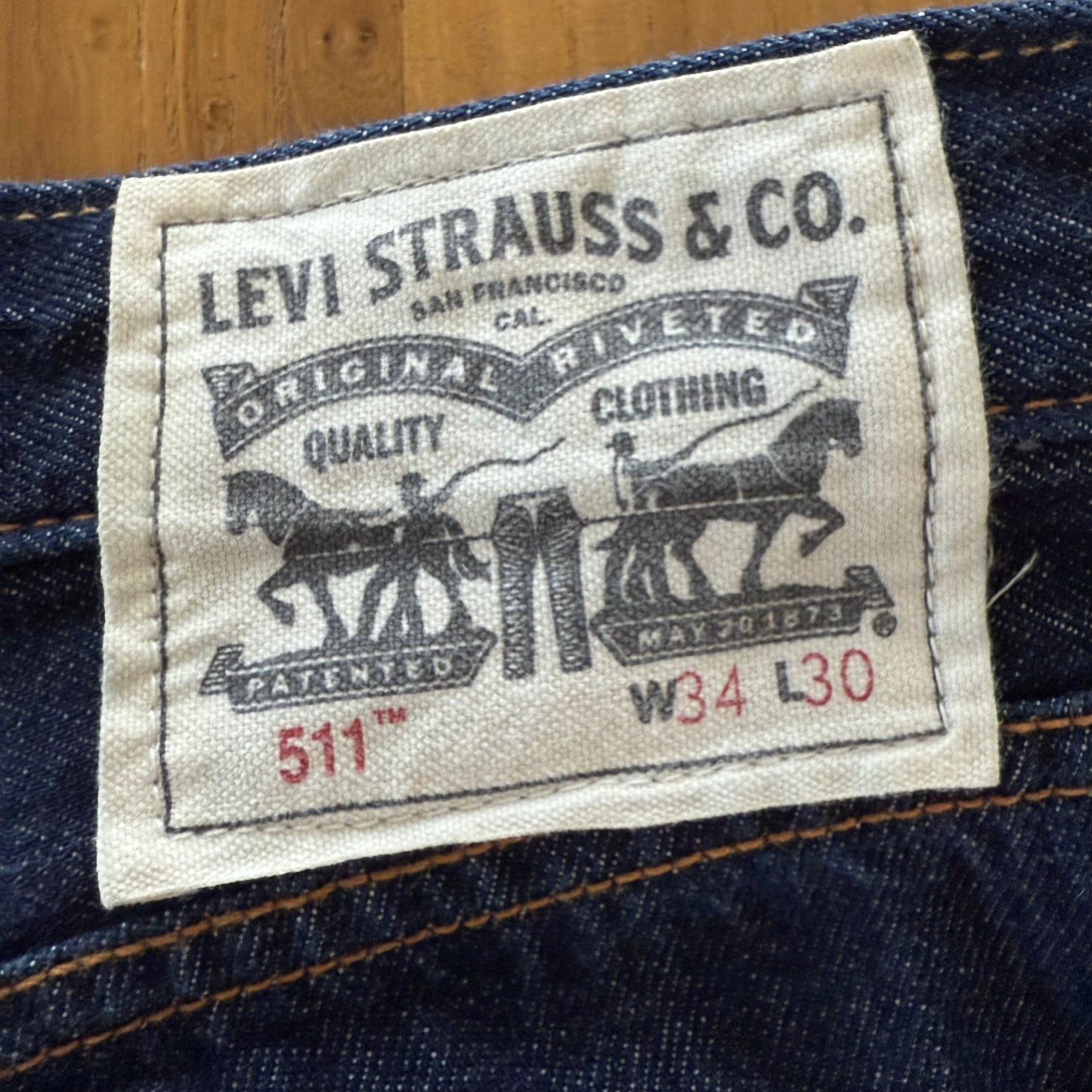 Levis label detail on 511 x Outerknown collaboration jean.