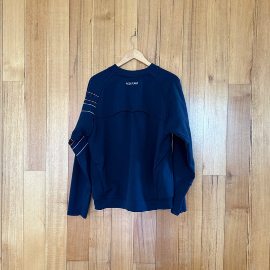 Nike Team Netherlands KNVB crew sweatshirt back view showing blue colorway and official Dutch football association branding from 2006