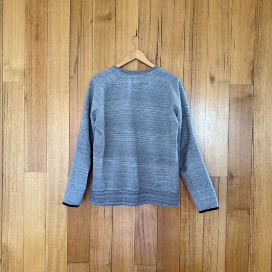 Nike Sportswear Tech Fleece crew sweatshirt back view showing grey colorway and premium fleece construction from Spring 2014