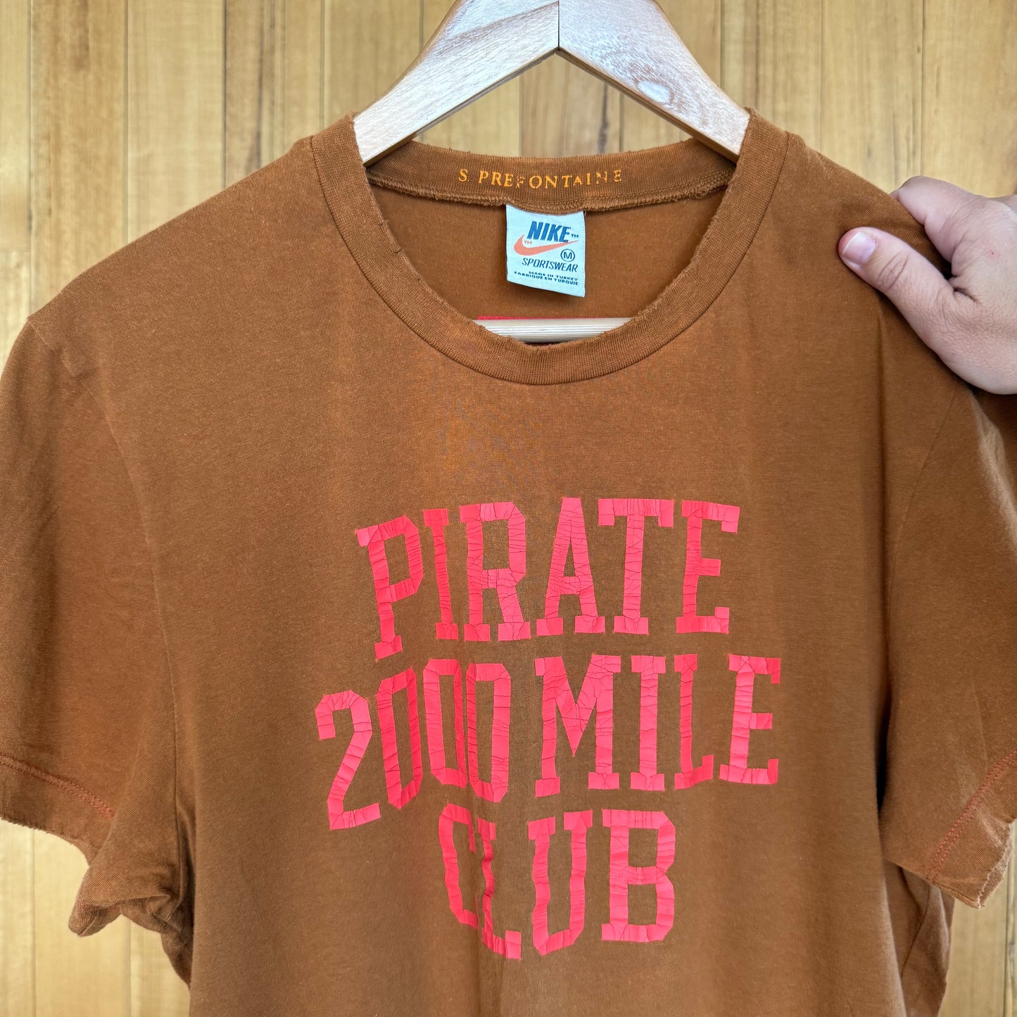 Nike Sportswear Limited Issue Steve Prefontain 'Pirate 2000 Mile Club' T-Shirt - Brown