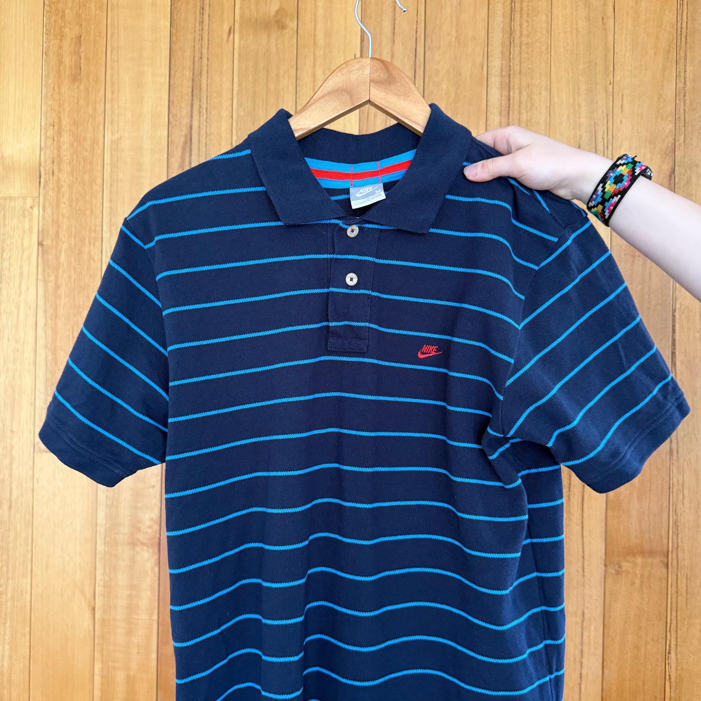 Nike Sportswear Blue Striped Polo Shirt