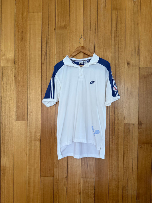 1990's Nike Tennis Supreme Court Polo Shirt - White/Purple