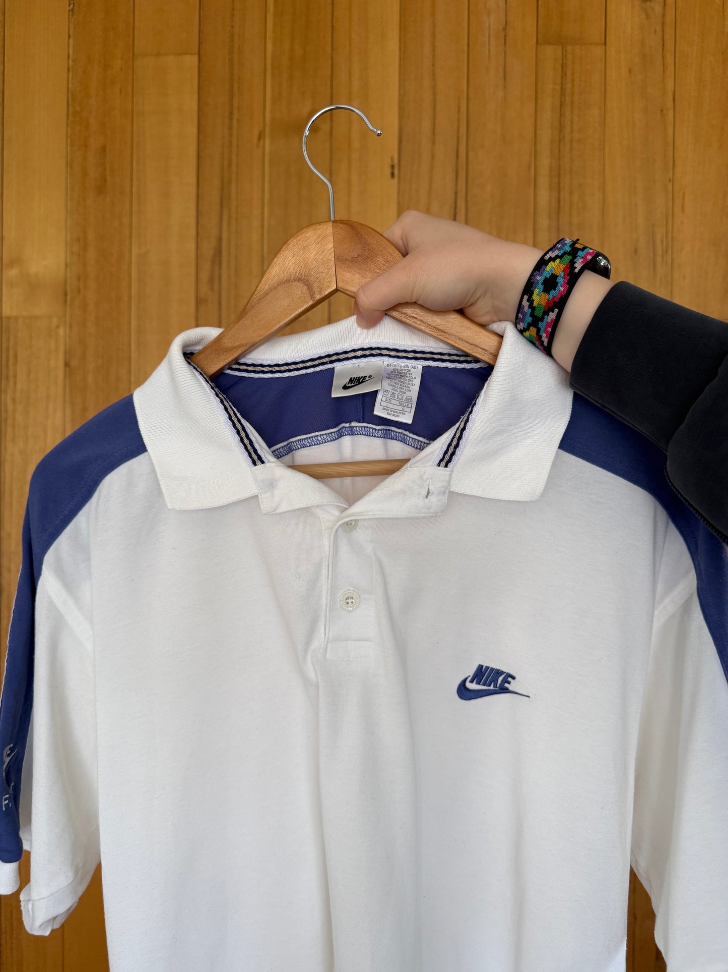 1990's Nike Tennis Supreme Court Polo Shirt - White/Purple