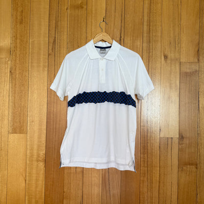 Nike Tennis Polo Shirt - White with Black/Blue check