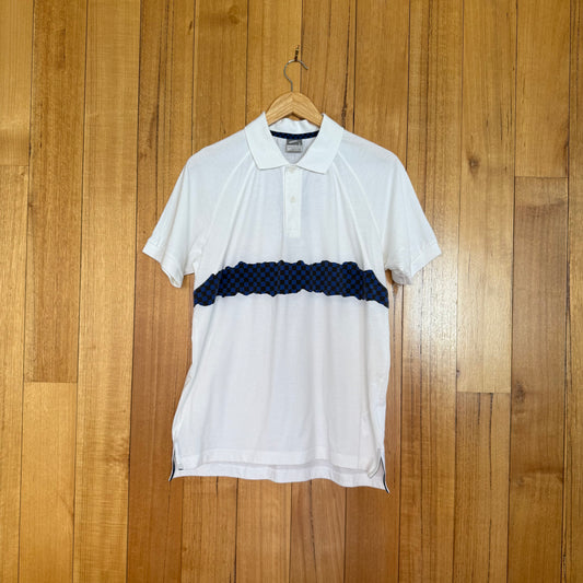 Nike Tennis Polo Shirt - White with Black/Blue check