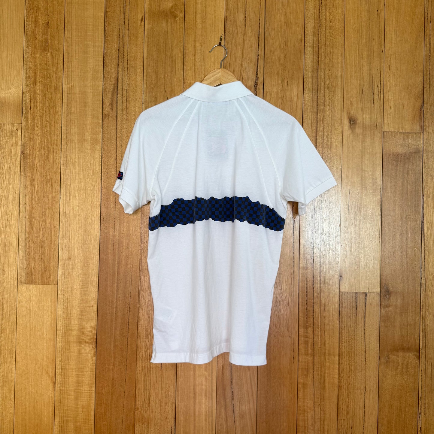 Nike Tennis Polo Shirt - White with Black/Blue check