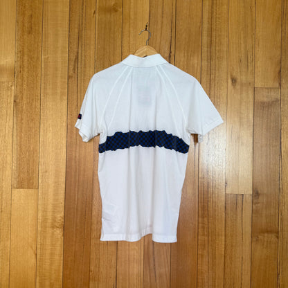 Nike Tennis Polo Shirt - White with Black/Blue check
