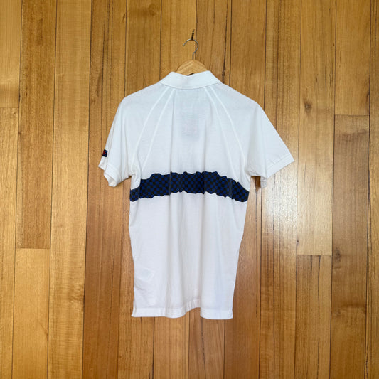 Nike Tennis Polo Shirt - White with Black/Blue check