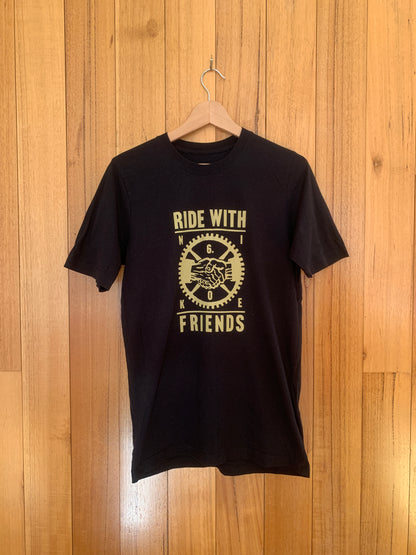 Nike 6.0 Ride with Friends T-Shirt in black with beige print - front view