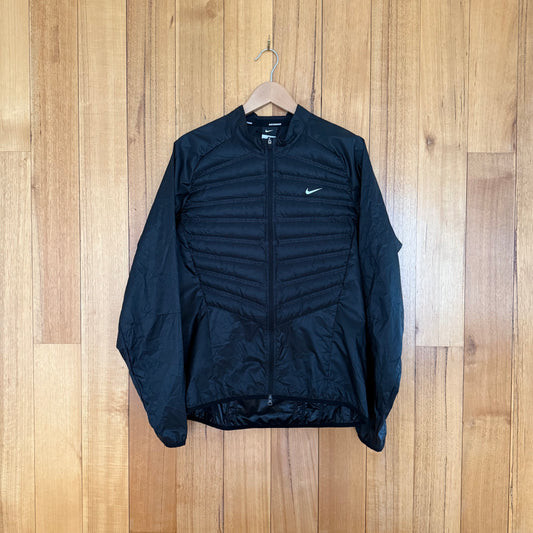 Nike Aeroloft 800 Down Full Zip Running Jacket in black - front view