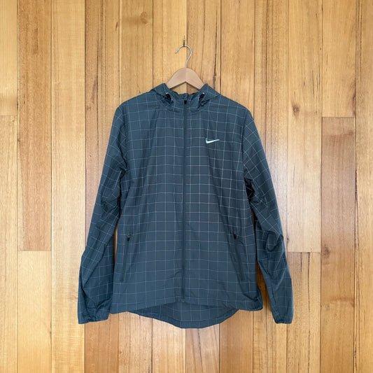 Nike Running Flicker Hurricane Reflective Jacket in green - front view