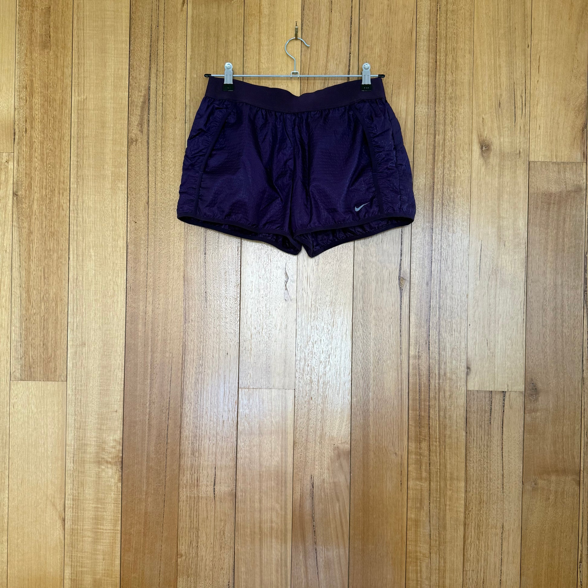 Nike Running x Gyakusou women's running shorts in purple with grey print detail, Jun Takahashi collaboration, new without tags