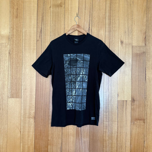 Nike Sportswear Stadium Graphic T-shirt in black with grey and white stadium print, Spring 2010 release, pre-owned condition