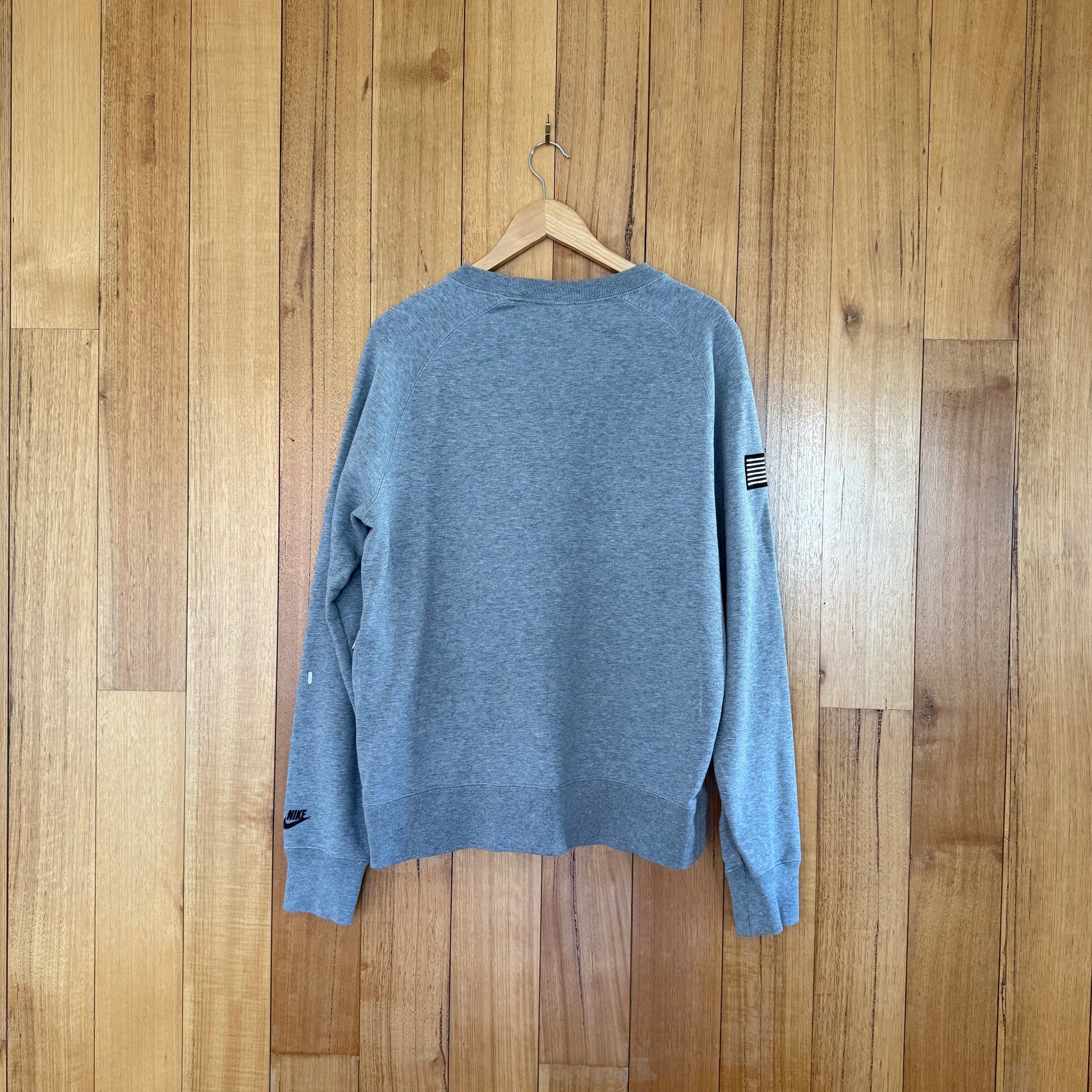 Nike Sportswear USATF crew sweatshirt back view showing grey colorway from rare Spring 2012 sample collection
