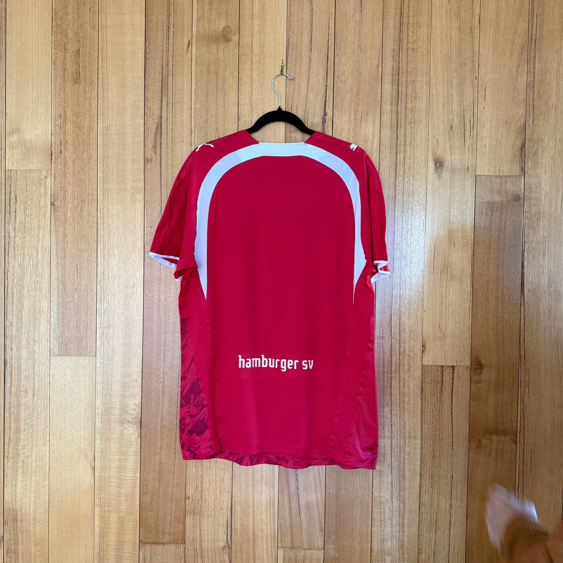 Puma Hamburger SV Jersey in red showing back design with team graphics