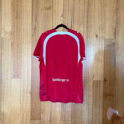 Puma Hamburger SV Jersey in red showing back design with team graphics
